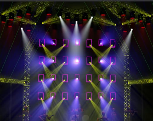 Modélisation CAO lumière d'une scène — conception Mega Sound